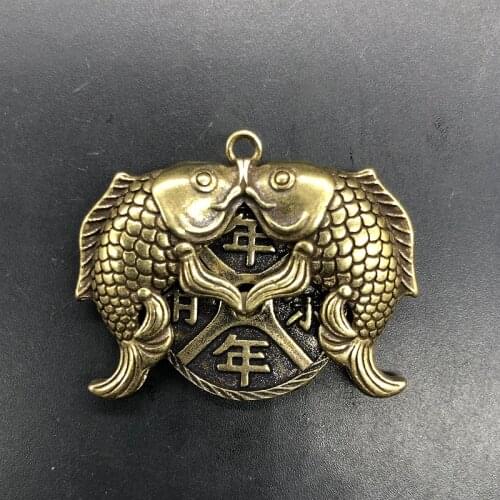 Micro carving Copper ornaments, may you always get more than you wish for, Exquisite Key Chain Pendant