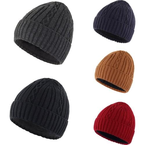 Connectyle Mens Acrylic Watch Hat Daily Cable New Cuff Beanie Double Knitted Cap Fleece Lined Warm Winter Earflap Hat