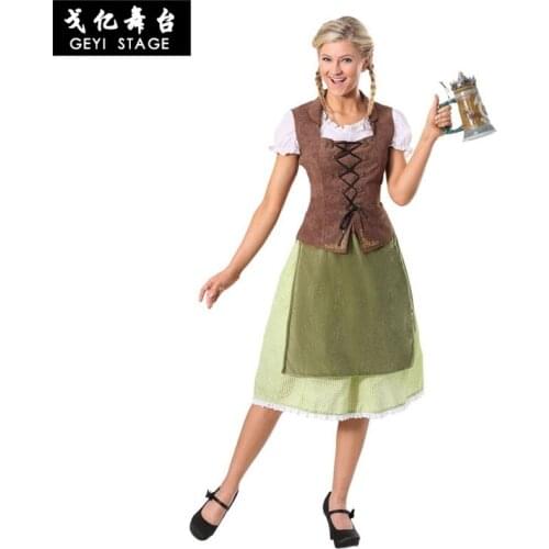 German Beer Festival Alpine nation Ladies Sexy COSPLAY party role for adult Beer Girl Costume Bavarian Beer Wench Fancy Dress