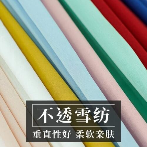 150cmx100cm Solid Color Chiffon Fabric Summer Opaque Translucent Drape Dress Top Shirt Clothing Lining DIY Apparel Sewing Fabric
