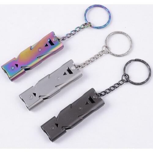 Outdoor Camping Hiking Emergency Whistles Lifeguard Safety Whistle With Lanyard And Keychain Signaling Loud Survival Whistle