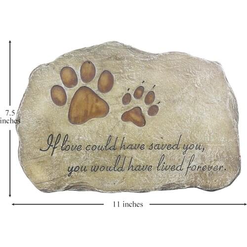 Pet Memorial Stone Waterproof Dog Grave Marker Backyard Tombstone Ornament