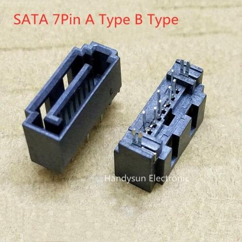 SATA Hard Disk Interface Socket Connector Female Base SATA 7Pin Vertical Straight Plug All Inclusive Open Window A type B type