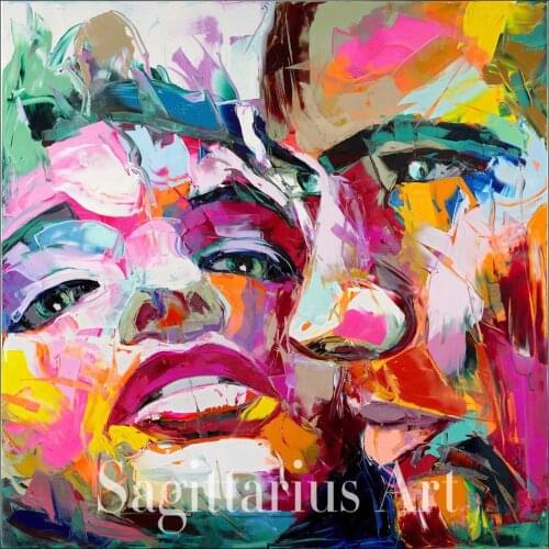 Handmade Hand painted Modern Abstract Wall Decor Fine Art Francoise Nielly LOVE Oil Painting Artwork Canvas Painting artwork