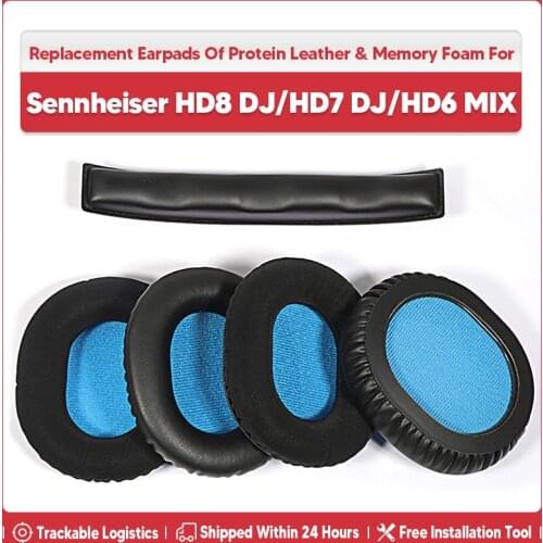 HD8 Ear Pads Replacement Protein Leather Memory Foam Earpads for Sennheiser HD8/HD 8 DJ/HD6 MIX/HD 6/HD7 DJ /HD7 Headphones