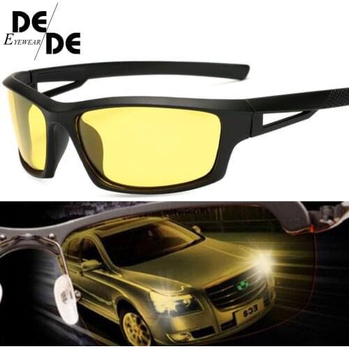 2019 Hot Sale Night Vision Sunglasses Men Brand Designer Polarized Night Driving Enhanced Light Anti-glare Glasses Gafas De Sol