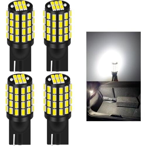 4pcs 54smd T10 W5W LED Auto Reading Dome Lamp Tail Side Bulb for new beetle/lada granta/mondeo mk5/sandero/twingo/subaru xv/opel