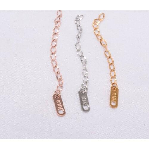 100% Stainless Steel Extender Chain With Rectangle Charms Extended Extension Chain 5cm Wholesale 20pcs