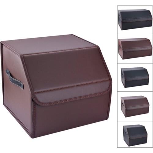 Car Trunk Box Storage Bag Organizer Durable Storage Bag PU Leather Folding Cargo Storage Auto Tool Bag Stowing Tidying S/M/L