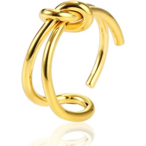 VENTFILLE 925 Sterling Silver Korean Rings For Women Double knotted ring INS Simple Handmade Opening Index Finger ring