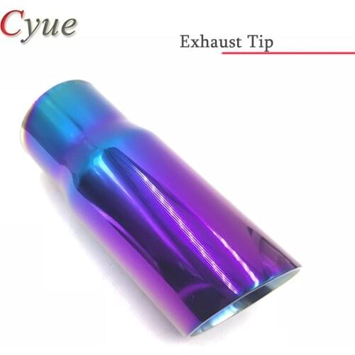 1 Piece 63mm Inlet 89mm Outlet Universal Exhaust Muffler Tip 304 Stainless Steel Pipe Colorful Exhaust Tailpipe