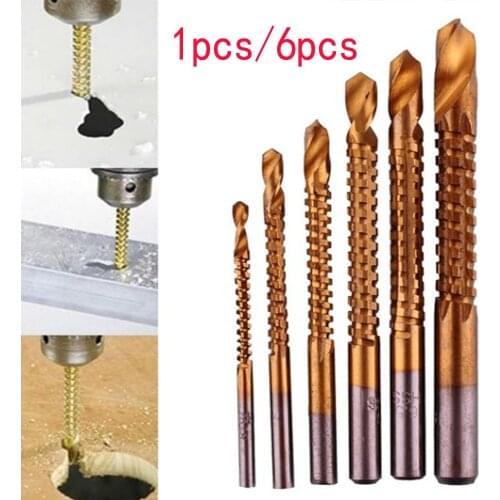 1pcs titanium plated woodworking serrated drill slot drill saw drill line drill HSS