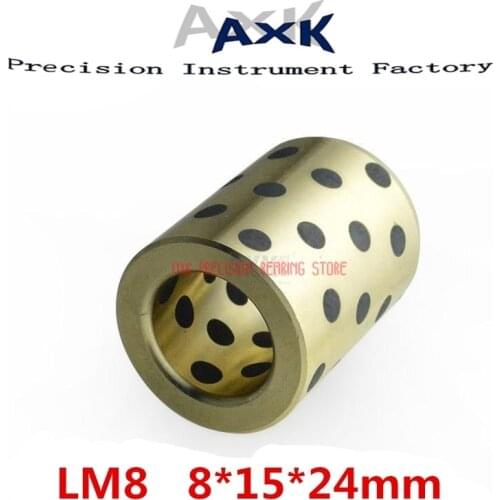 Rodamientos 10pcs 8x15x24 Mm Linear Graphite Copper Set Bearing Bushing Oil Self-lubricating Jdb Free Shipping Lm8uu Lm8 8mm