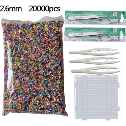 20000pcs Ironing beads 2.6mm Hama Beads (1 Template+1 Iron Paper+5 Tweezers)Mini Hama Fuse Beads Puzzle 3d Diy Kids Educational