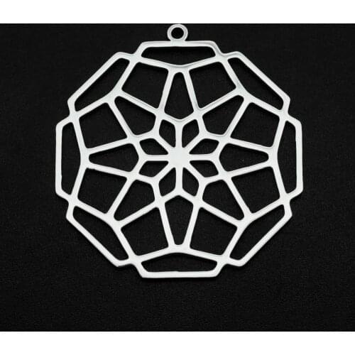 5pcs/lot 100% Stainless Steel 37x35mm Lotus DIY Charm Earring Finding Wholesale Never Fade Geometric