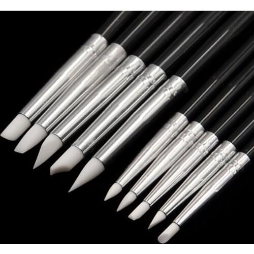 5pcs Dental Silicone Shaping Pen Dentist Sculpture Carving Tools Composite Tip Resin Teeth Brush M/S Teeth Whitening Instrument