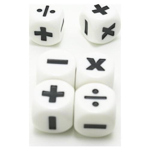 6 PCS Addition and Subtraction Symbol Dice Operation Assistant Props Multiplication and division Dices
