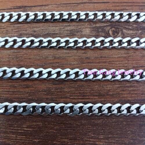 3/4/5mm Silver Color Curb Cuban Chain 316L Stainless Steel DIY Chain Jewelry Finding Women Mens necklace