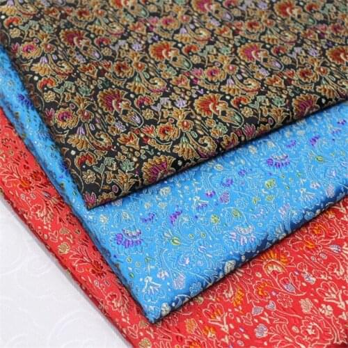 CF913 Blue/Black/Red Purl Jacquard Fabric Chinese Style Fabric 100% Polyester Home Textile Dress/Cosplay DIY Sewing Material