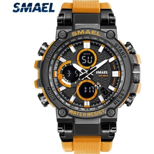 SMAEL Brand Sports Men Watches Waterproof Clock Men Army Military Watches LED Mens Wrist Watch 1803 Digital Watch montre homme