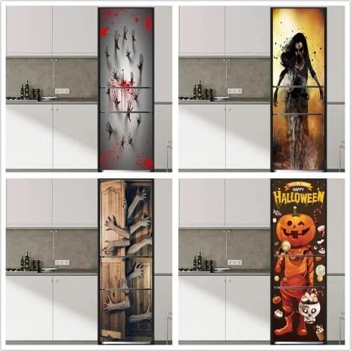 Door Sticker Self Adhesive DIY Renovation Mural Waterproof Print Art Halloween Picture New Home Fridge Decor Bedroom Renovation