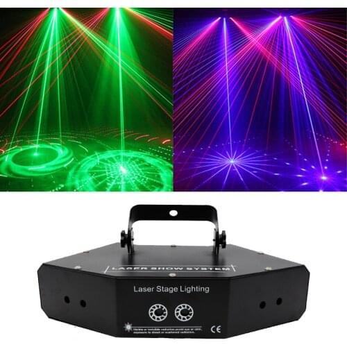 Show time RGB Laser image Lines Beam Scans DMX DJ Dance Bar Coffee Xmas Home Party Disco Effect Lighting Light System Show