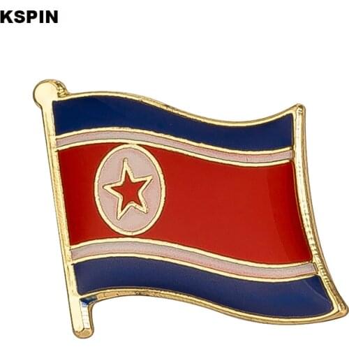 North Korea Metal Flag Lapel Pin Badges For Clothes Rozet Set Brooch In Brooches KS-0046