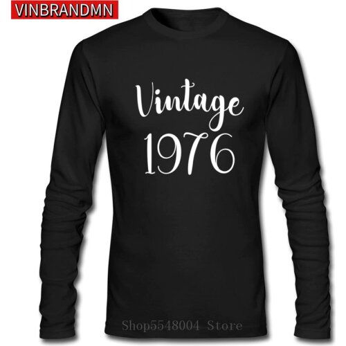 Vintage 1976 T Shirts Men 2020 Summer Aged to Perfection T-Shirt Made in 1976 All Original Parts Casual Tees Camisetas Masculina