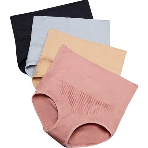 Padded Body Shaper Seamless Cotton Control Lingerie Women Underwear Breathable Ladies Briefs High Waist Sexy Panties Slimming
