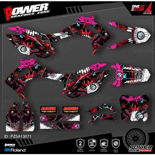 PowerZone Custom Team Graphics Backgrounds Decals 3M Stickers Kit For HONDA 2014-2017 CRF250R 2013-2016 CRF450R 071
