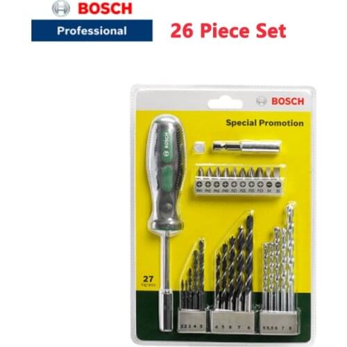 Drill Bit Bosch 26 Drill Bit Set +Hand Tool Mix (27 piece set) Round Shank Drill Bit Mix Set For Electric Drill