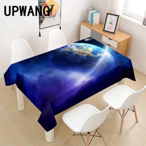 Earth Planet Tablecloth 3D Printed Table Cover Rectangular Tablecloth Wedding Birthday Party Kitchen Home Decor