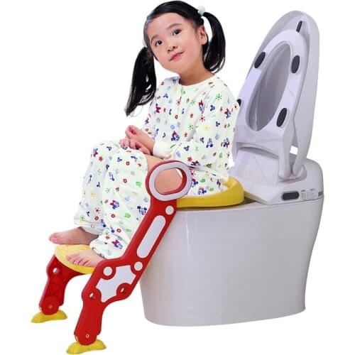New Baby Toddler Potty Toilet Trainer Safety Seat Chair Step with Adjustable Ladder Infant Toilet Training Non-slip Folding Seat
