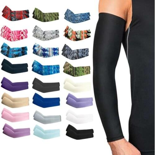 Unisex Cooling Arm Sleeves Cover Cycling Running UV Sun Protection Outdoor Men Women Cool Arm Sleeves For Hide Tattoos