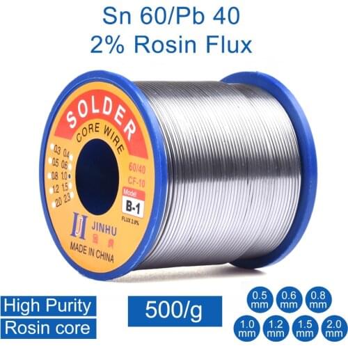 500g 0.5mm 0.8mm 1.0mm 2.0mm 60% Tin Rosin Core Solder Wire for Electrical repair, IC repair
