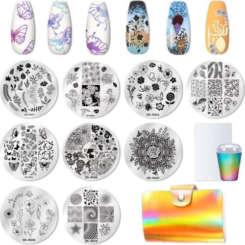 Nail Stamping Plates Marble Flower Animals Nail Art Stamp Template Printing Plate Tools Stainless Steel Nails Plate Designs