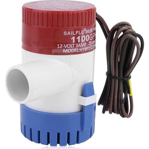 3.0A 1100 GPH 12V Submersible Boat Electric Bilge Pump 1-1/8" Outlet Electric Bilge Pump Intermittent Work Water Pump For Boat