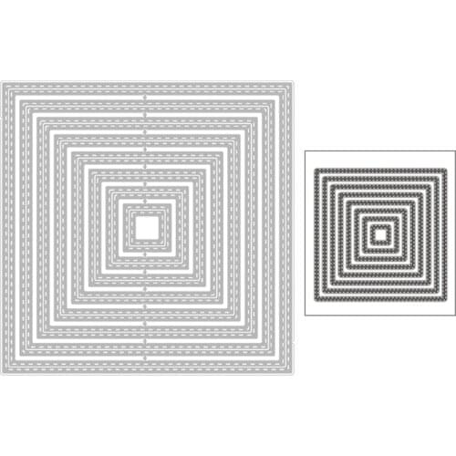 2020 New Hot Basic Rectangle Border Frame Nesting Layered Background Metal Cutting Dies and For Scrapbooking Foil Craft No Stamp