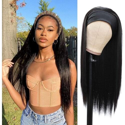 Straight Headband Wig Human Hair wigs Machine Made Headband Human Hair Wigs for Black Women Glueless Brazilian Straight Hair