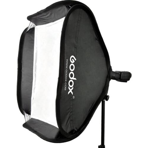Godox 40 * 40cm / 15" * 15" Softbox Diffuser with S-type Bracket Bowens Holder for Speedlite Flash Light Black & White