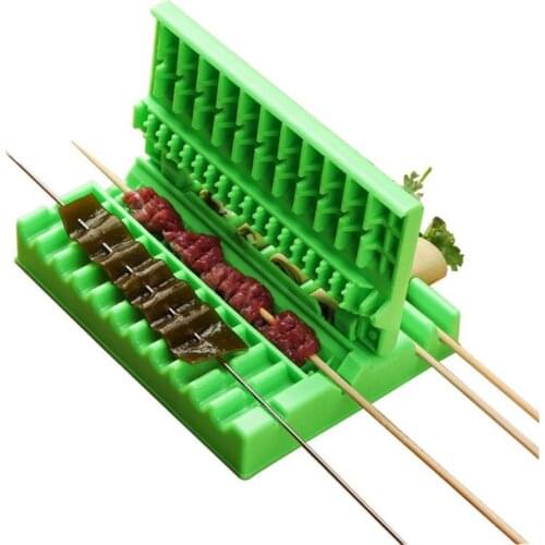 Barbecue Meat Skewer Device Machine BBQ Meat String Device Quick Portable Meat Skewer Box Easy Skewer Tools, Durable