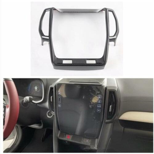 Carbon Fiber Style ABS Car Inner GPS Navigation Center Air Outlet Frame Cover Trim Fit For Hyundai ix35 2020