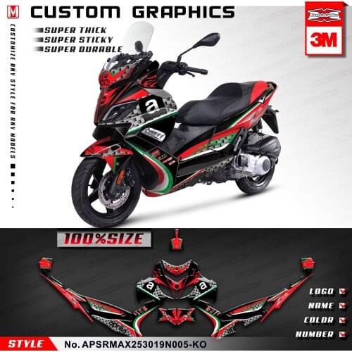 KUNGFU GRAPHICS Waterproof Stickers Scooter Bike Vinyl Wraps Kit for Aprilia SR MAX 250 300 2019 2020, Customizable