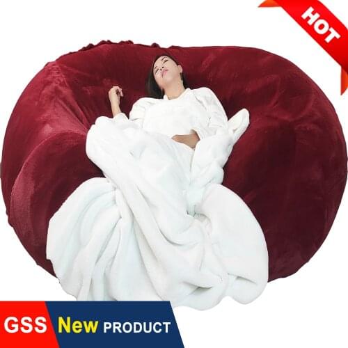 Factory Custom 180cm Giant Bean Bag Sofa Pouf No Filler Big Fluffy Beanbag Bed Puff Floor Seat Couch Futon Comfy Recliner Chair