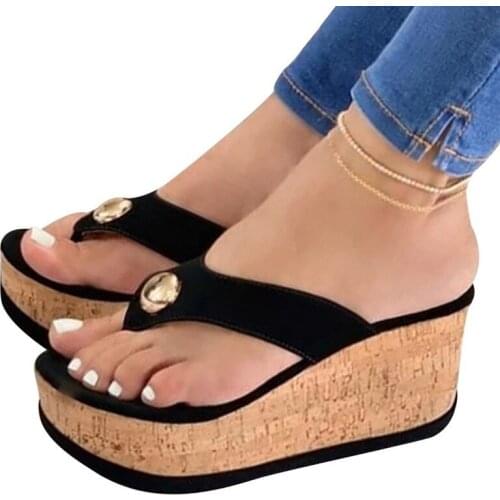 Ladies Flipflop Cork Leather Slipper Women Home ShoesOffice Slippers Beach Summer Flip Flops Sandalias DeVerano Para Mujer 2021