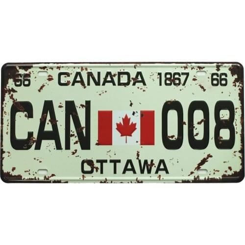 LANK Tin Sign Canada 12 x 6 inch Wall Decor for Man Cave Bars Cafes Pubs Retro Metal License Plate Sign Wall Tin Biao
