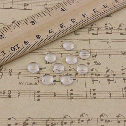 10mm Thickness:3mm Round Flat Back Clear Glass Cabochon Dome Cameo Jewelry Finding 30pcs/lot (K02893)