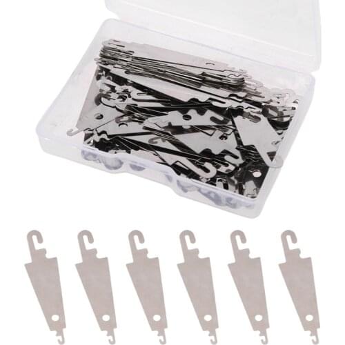 100pcs Metal Needle Threaders Embroidery Cross Stitch Threading Tools for Large Eye Needles Hand DIY Sewing with Clear Box