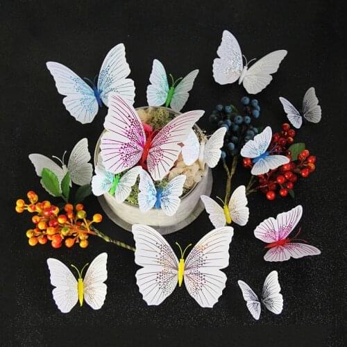 12pc/set Hollow 3D Butterfly living room wall decoration wedding party layout 3D butterfly wall sticker bedroom decor