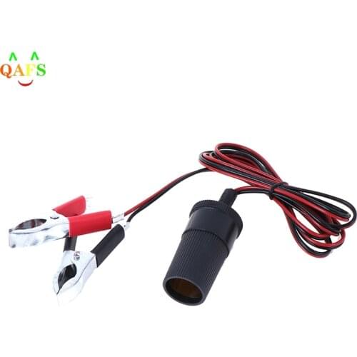 12V 150cm Car Cigarette Lighter Power Socket AdapterBattery to Terminal Clip-on Car Emergency Batery Line Cigarette Light Power